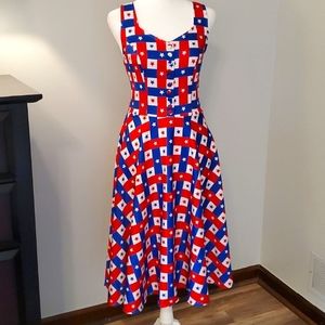 Belle Poque Elegant Retro Sleeveless Fit & Flare Dress Stars and Stripes…